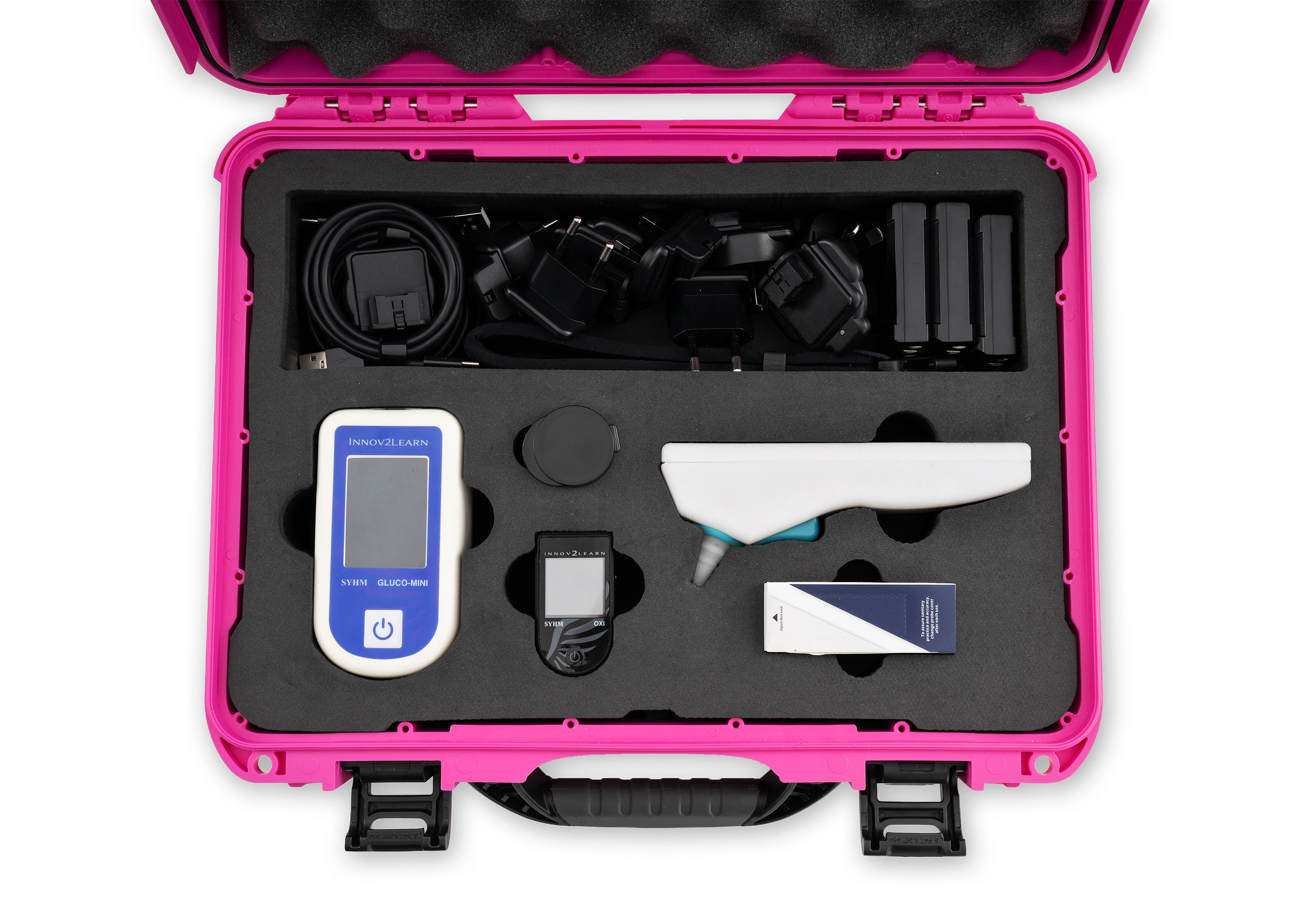 El mismo kit en el maletín rosa